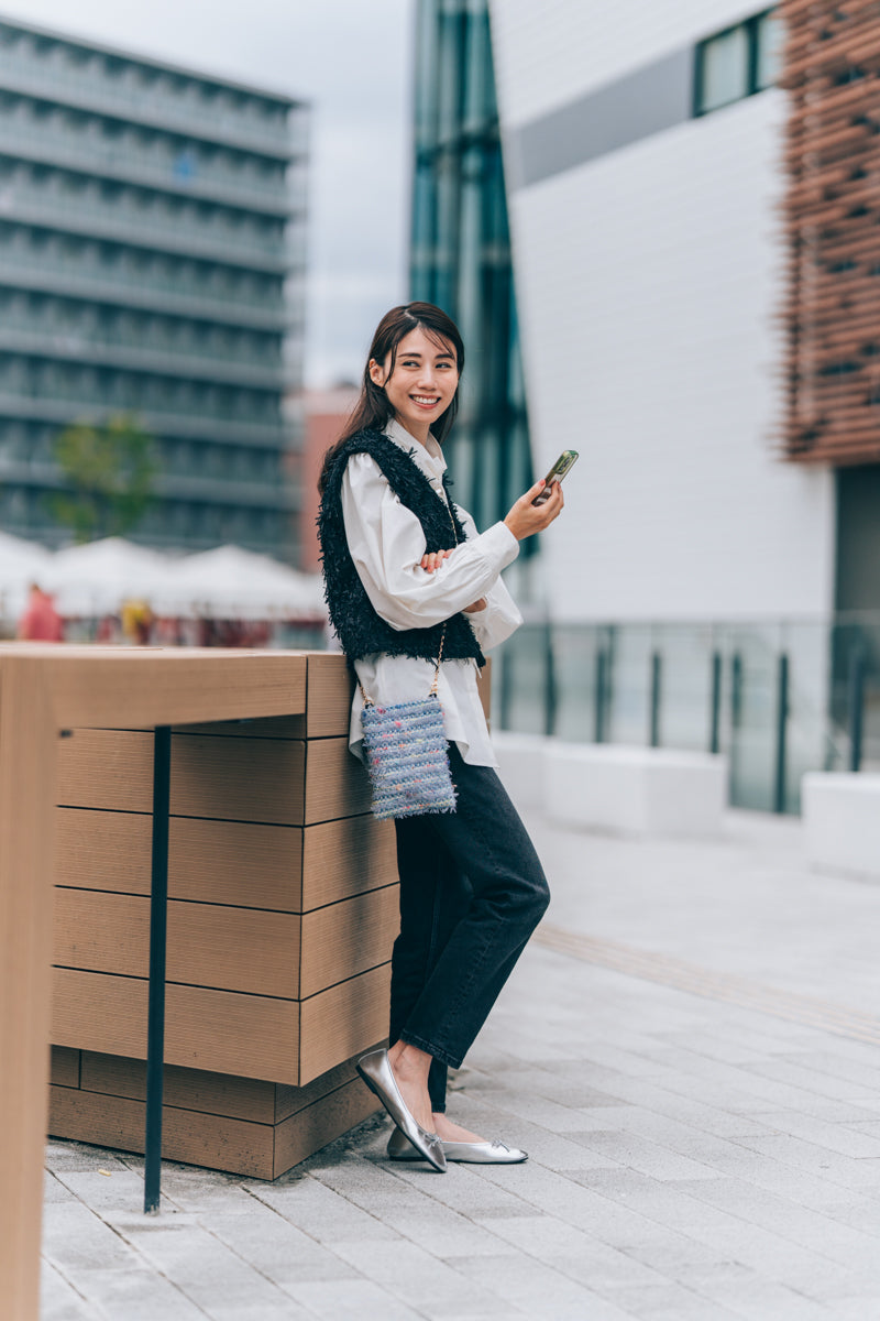 【即納品】Felice white フェリーチェブルー(ショルダーポシェット）