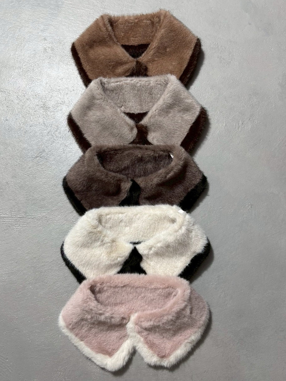 【即納品】バイカラーファーつけ襟